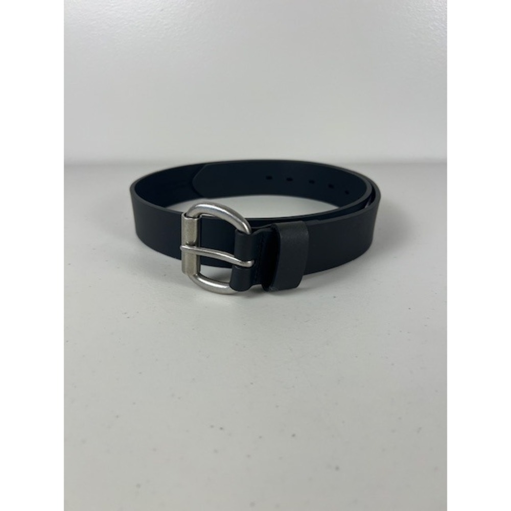RedHead Mens Black Genuine Buffalo Leather Belt Silver Buckle Size 34 NWT